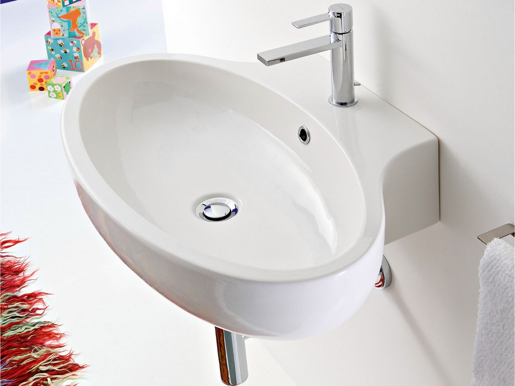 Керамическая овальная подвесная раковина Scarabeo Ceramiche ARCH-00119009 - Вид №1