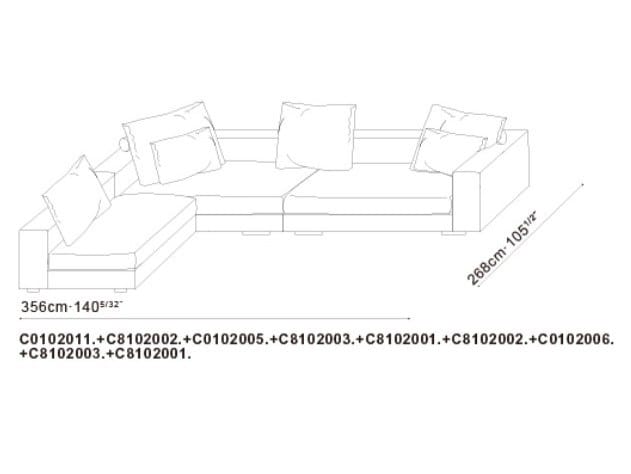 Модульный тканевый диван с полуостровом CAMERICH CASA ARCH-00108596 - Вид №2