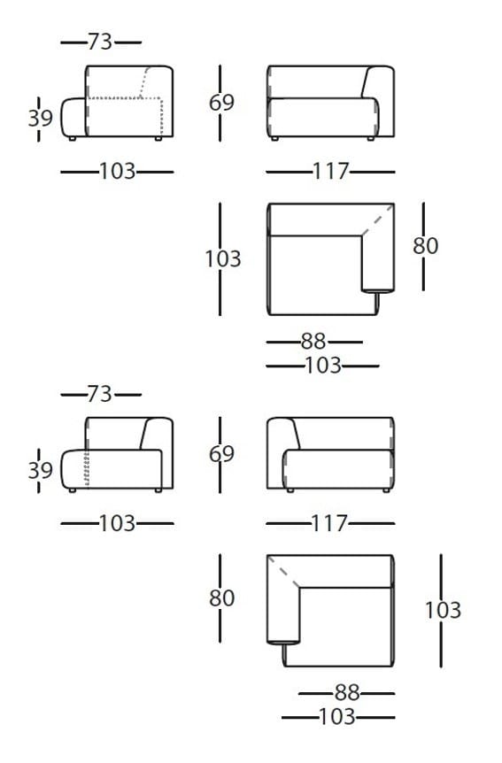 Угловое кресло из хлопка SANCAL ARCH-00118890 - Вид №4