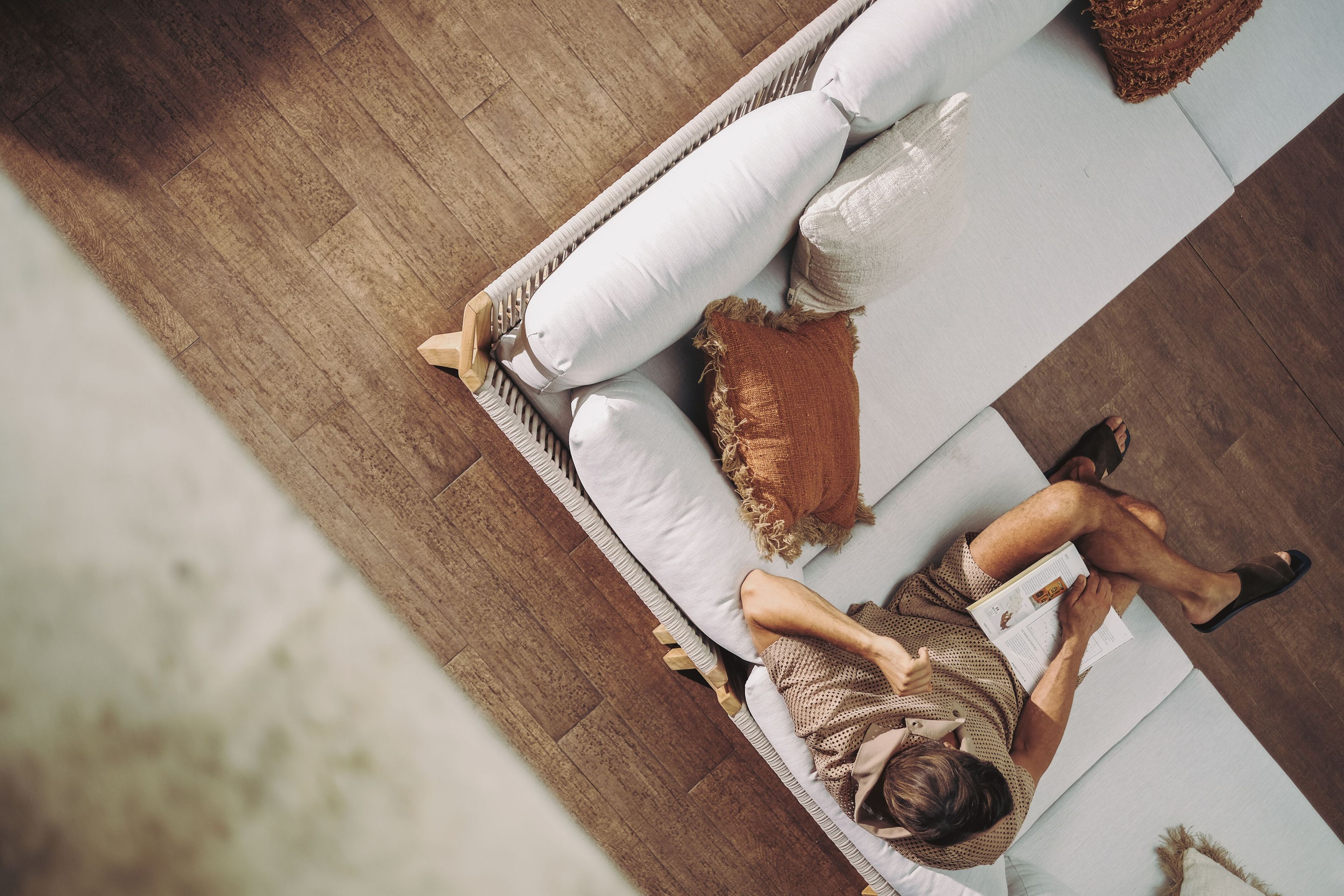 Правый / левый модуль для секционного дивана из тикового дерева cbdesign Венская модульная ARCH-00096006 - Вид №4