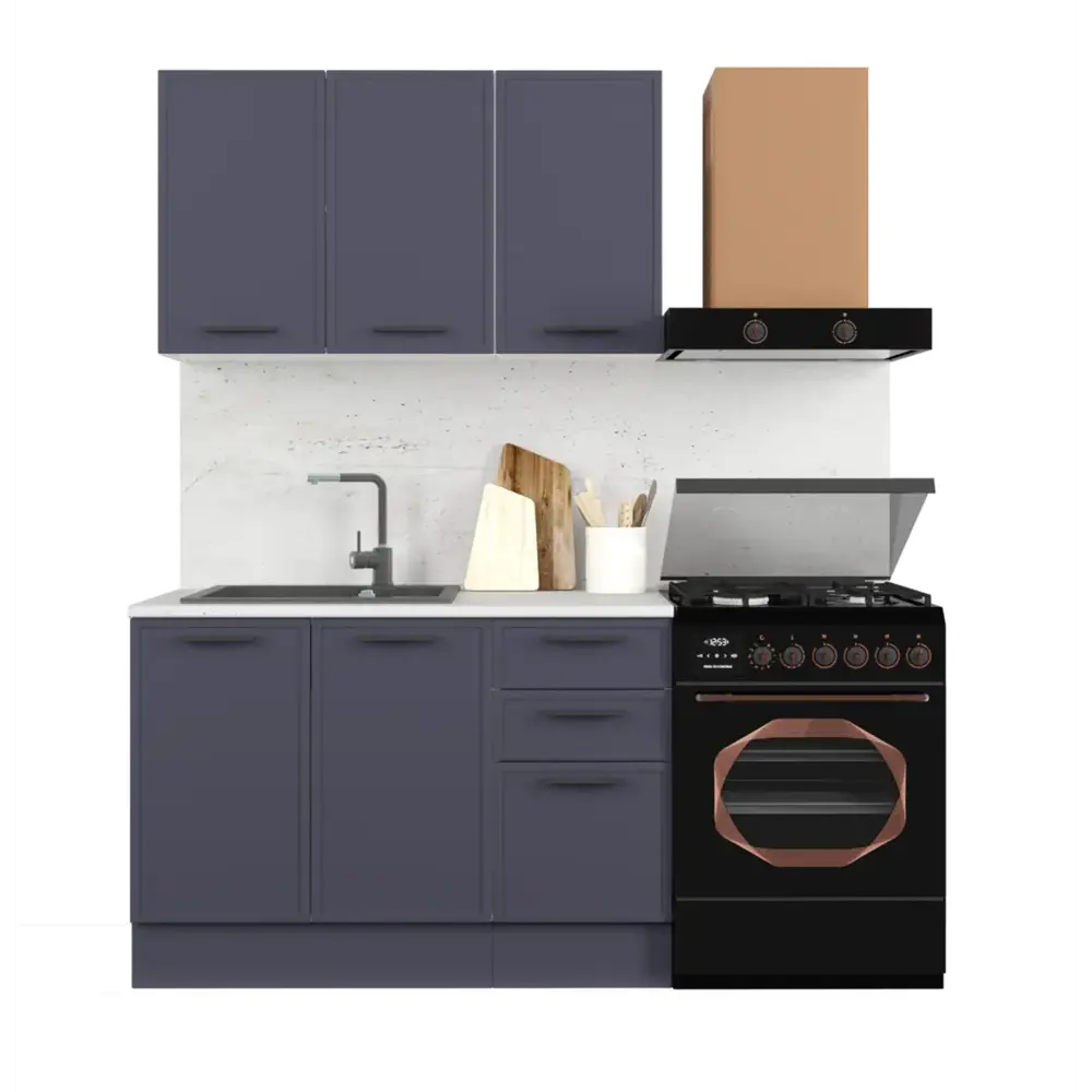 Кухонный гарнитур «Неро» 120x60 см МДФ цвет графит 89432205 STLM-2060266 Santreyd