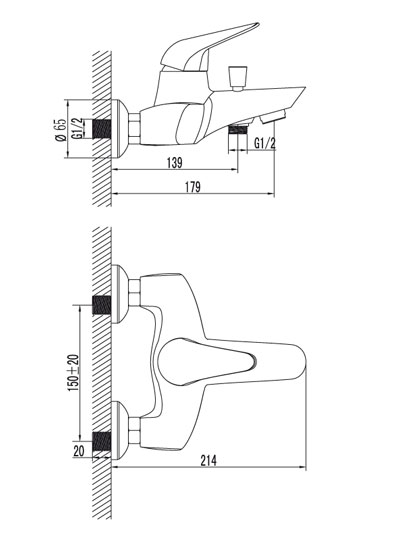 LM4232C Смеситель для ванной и душа LEMARK POSEIDON  - Вид №1