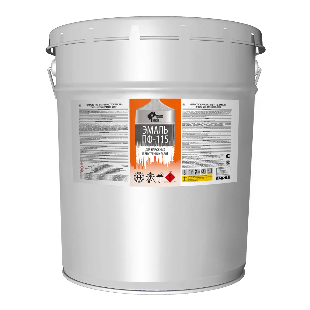 Эмаль Простокраска ПФ-115 полуматовая цвет желтый 20 кг STLM-2126660 - Вид №1