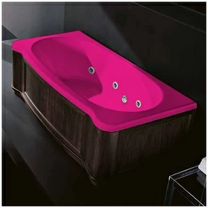 Ванна Gruppo treesse New Classic Young STX-V674B-SX-WV-R розовая с гидромассажем и дезинфекцией прямоугольная левая деревянная панель венге