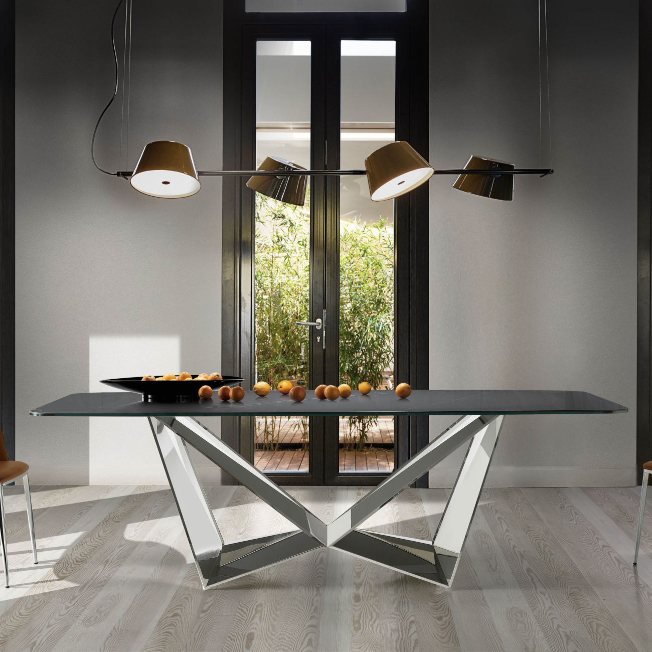 Обеденный стол прямоугольный с черным мрамором 260 см CT2061-MARM-NEGRO от Angel Cerda ANGEL CERDA  241906 Черный  - Вид №4