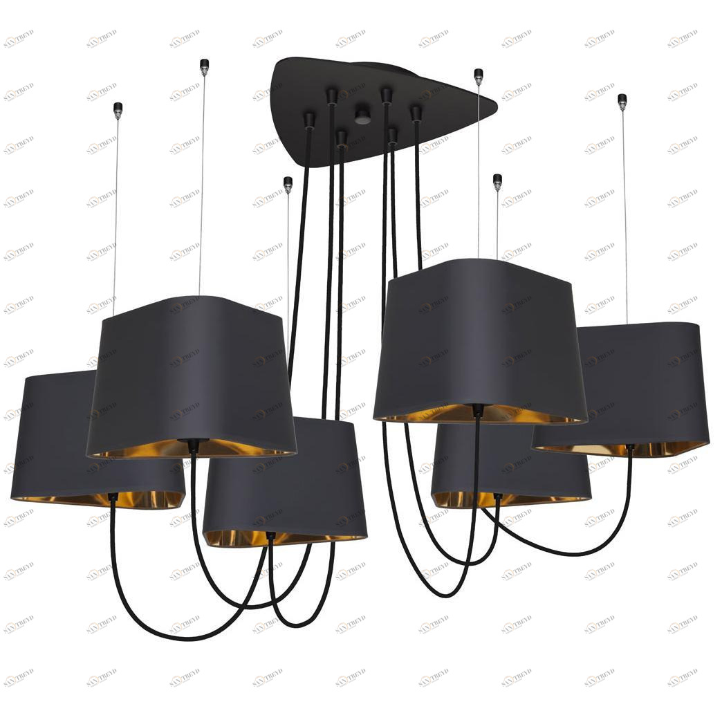 Люстра подвесная черная 6 ламп Loft 1167-6BL LOFT IT ДИЗАЙНЕРСКИЕ, LOFT1167 00-3834201 Черный 