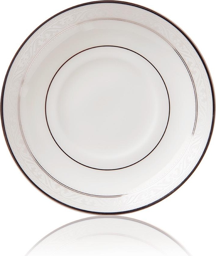 54801 Noritake Блюдце для чашки чайной Noritake "Монтвейл, платиновый кант" 15,5см Фарфор костяной 