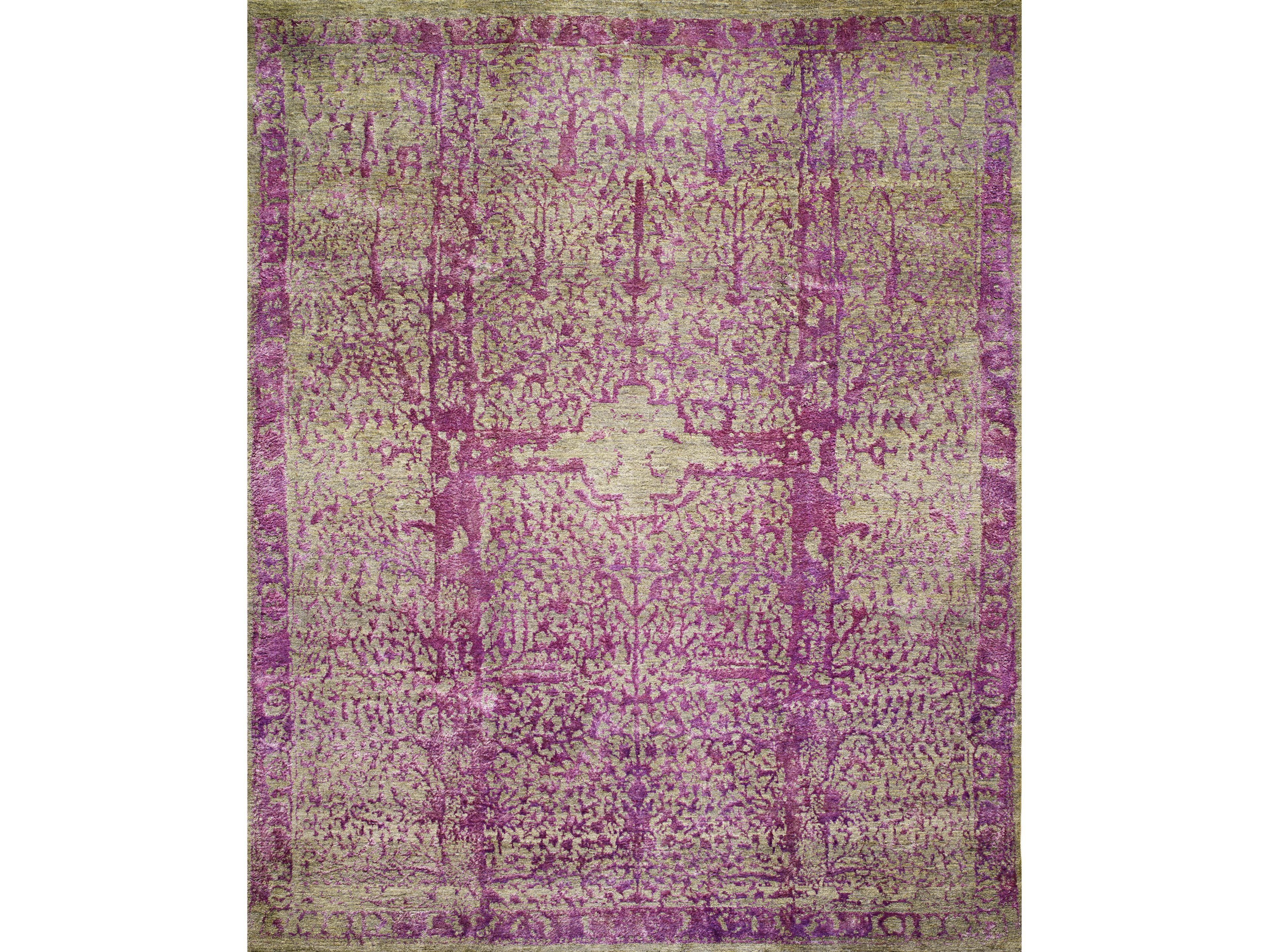 Прямоугольный ковер из шерсти и шелка Zollanvari Isfahan Classical Floral Cartouches-Designer ARCH-00102539