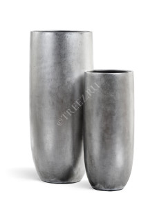 41.3317-04-014-SLV-72 Кашпо  Effectory - серия Metal - Высокий округлый конус - Серебро Цветочная коллекция