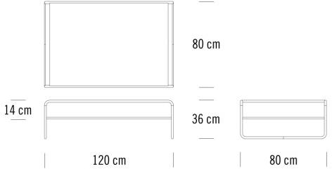 Thonet Прямоугольный журнальный столик с журнальной полкой B 20 sun-id-1444389 - Вид №6