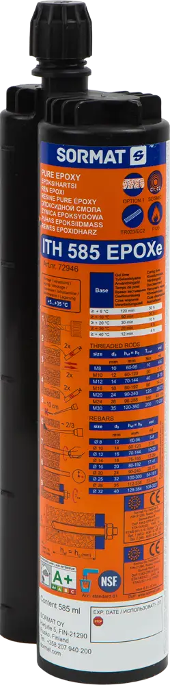 SORMAT ITH 585 EPOXe - профессиональная эпоксидная масса для высокопрочных креплений 82539449