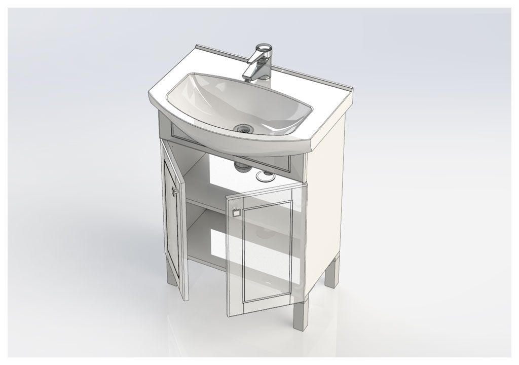 Тумба под раковину Aquanet Честер 60 белый/золото sun-id-270682 - Вид №4