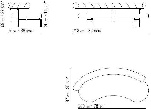 Flexform 2-местный тканевый диван sun-id-1363438 - Вид №3