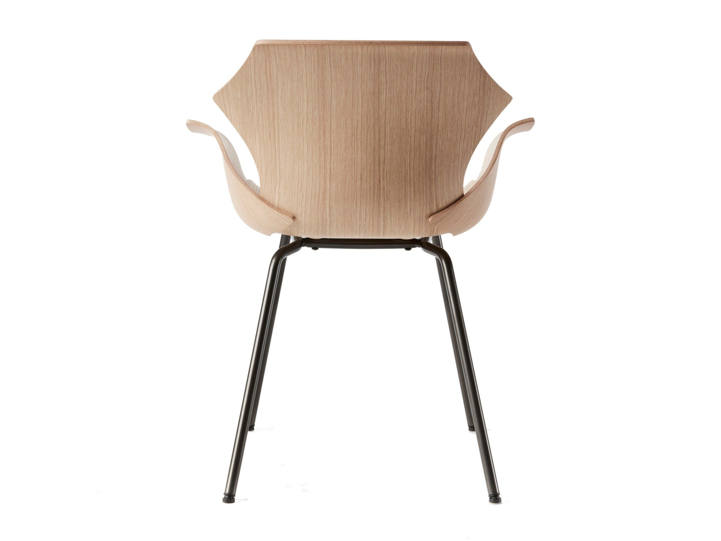 Стальной и деревянный стул с подлокотниками BassamFellows Лепесток ARCH-00049661 - Вид №7