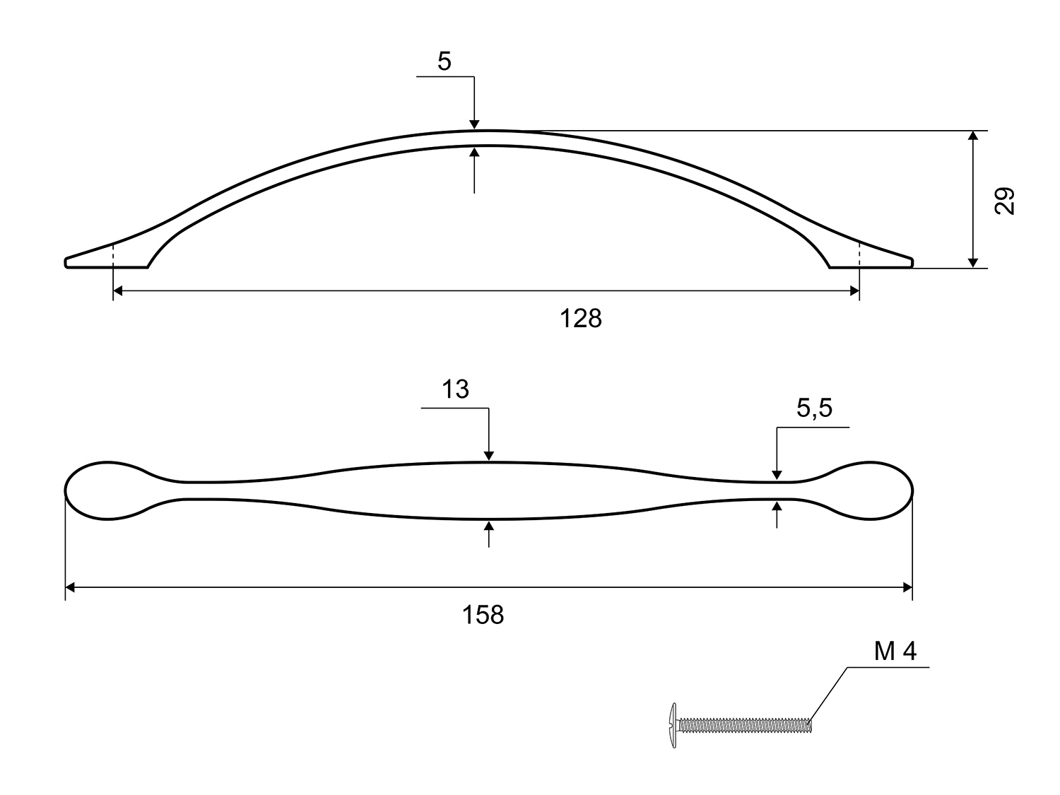 83431434 Ручка-скоба мебельная 1082.128.MBBN 128 мм, цвет матовый черный никель STLM-0041335 PALLADIUM  - Вид №3