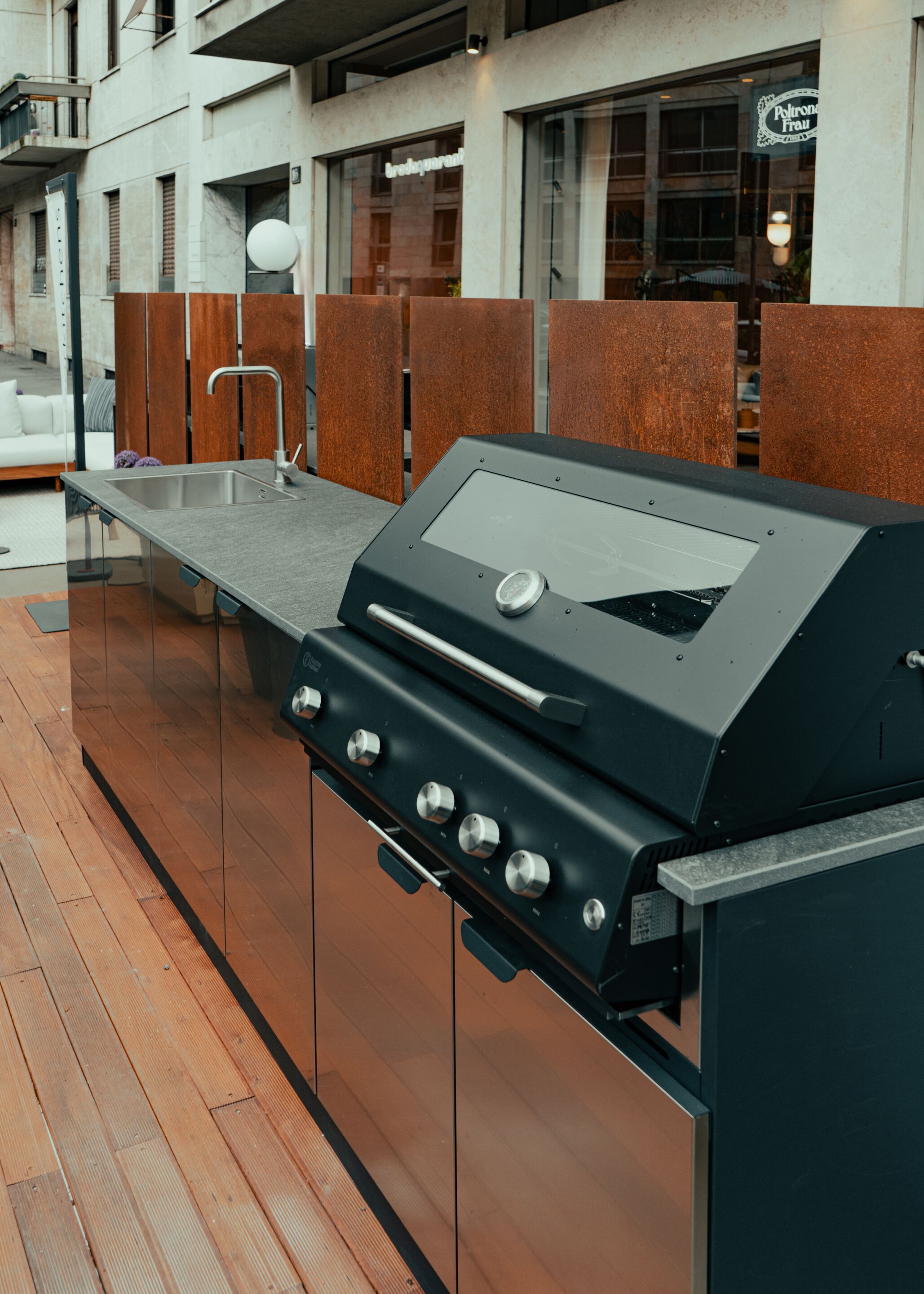 Газовая плита из нержавеющей стали с барбекю OF outdoorkitchens Porta Maggiore ARCH-00075675