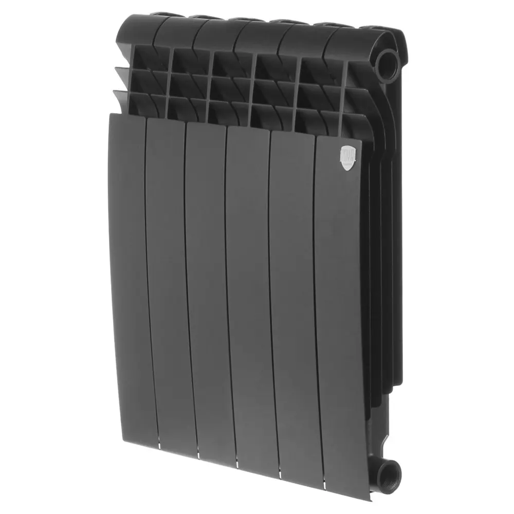 Радиатор секционный Royal Thermo Biliner 500/87 6 секций боковое подключение биметалл черный STLM-2126229 - Вид №1