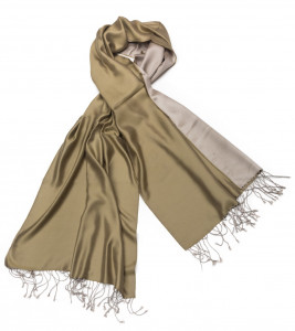 PARATI11 Шарф Parati 11 бежево-серый 50/180 шелк жаккард AM PARIS