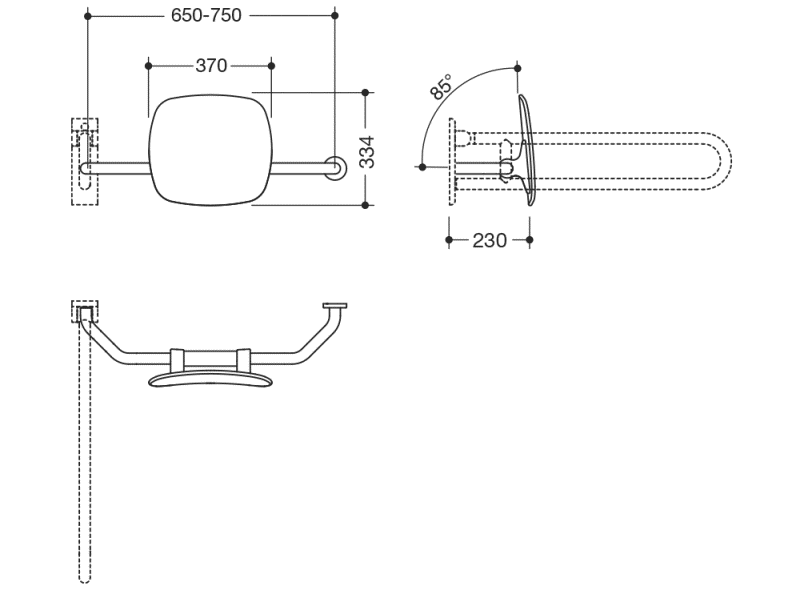 805.51.927R поддержка спины HEWI Stützen  - Вид №1
