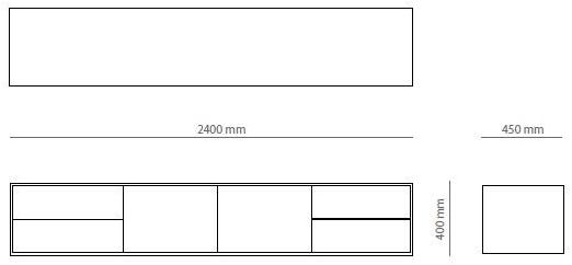 PRADDY Низкая деревянная тумба под телевизор  Ml296  - Вид №2