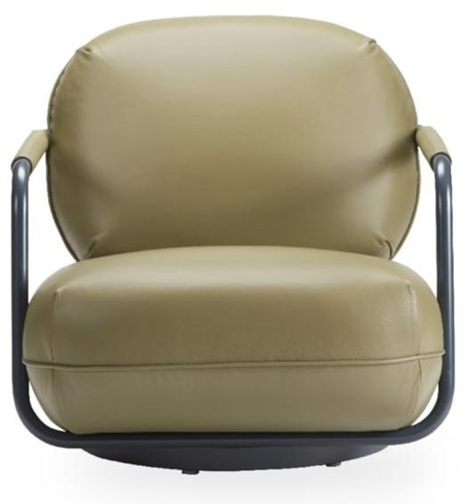 ROSSIN Поворотное кожаное кресло с подлокотниками Pilù sun-id-1395995 - Вид №1