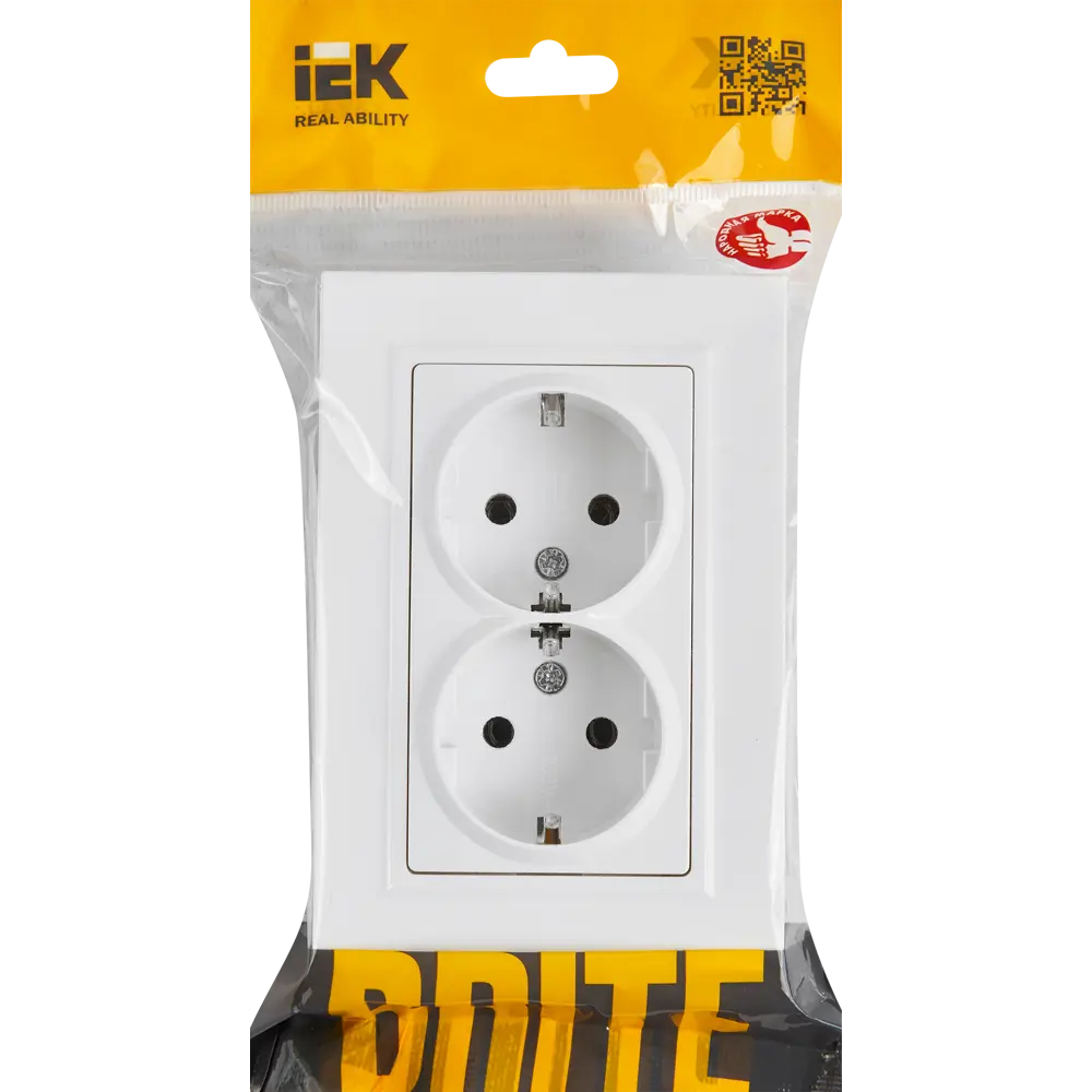 IEK Brite - двойная влагозащищенная розетка с заземлением 87761527 STLM-1116150 - Вид №4