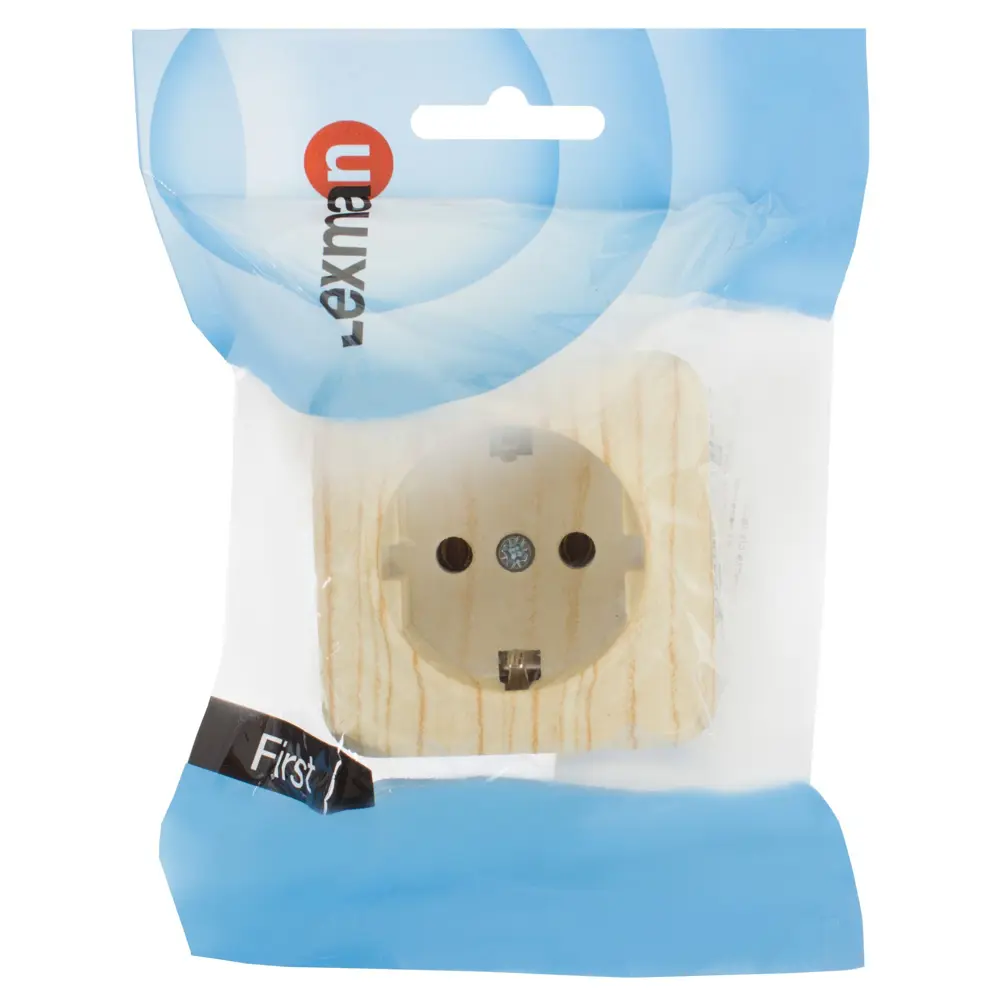 Розетка накладная Lexman First с заземлением, цвет дуб белёный STLM-2048593 - Вид №3