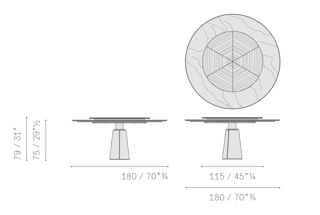 Стол с мраморной столешницей и Lazy Susan из дерева Poltrona Frau коллекция-столы и стулья ARCH-00115352 - Вид №6