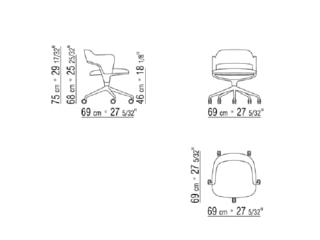 Офисное кресло с 5 спицами с подлокотниками Flexform Alma ARCH-00035324 - Вид №5