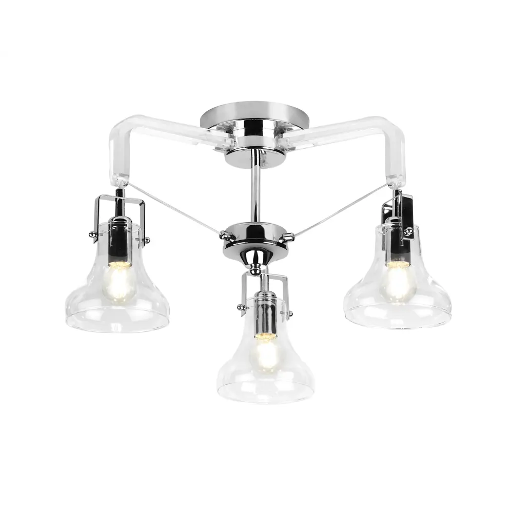 Люстра потолочная Rivoli Scomparsa, 3 лампы, 9 м², цвет прозрачный/хром STLM-2149869