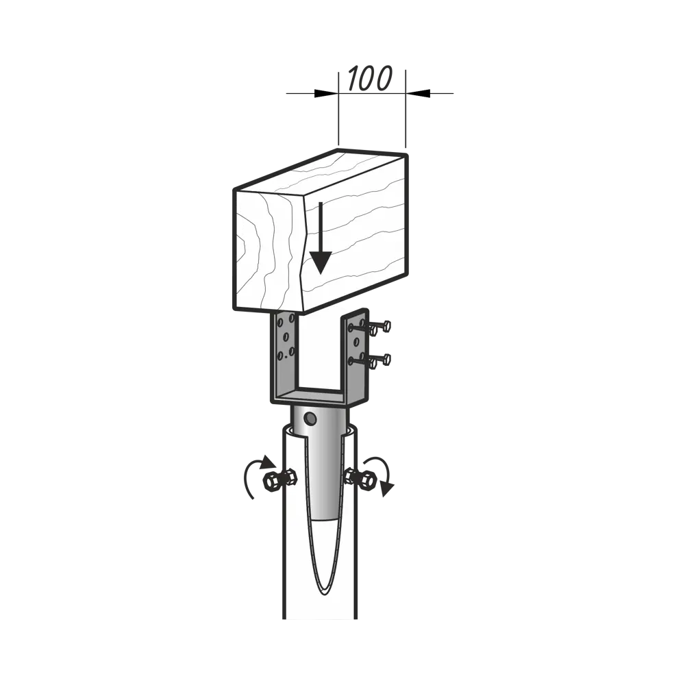 Оголовок-проушина BAU UT 105x60x150 мм 82262728 STLM-2005229 Santreyd  - Вид №4