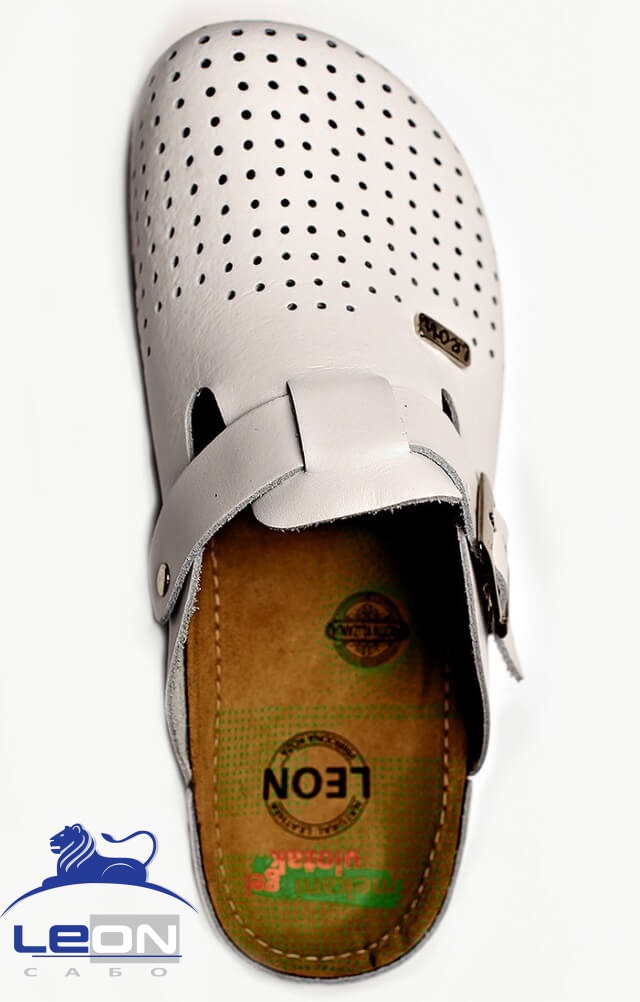 61964 Сабо "Leon" мужские белые LEON  Медицинская обувь  размер 45  - Вид №3