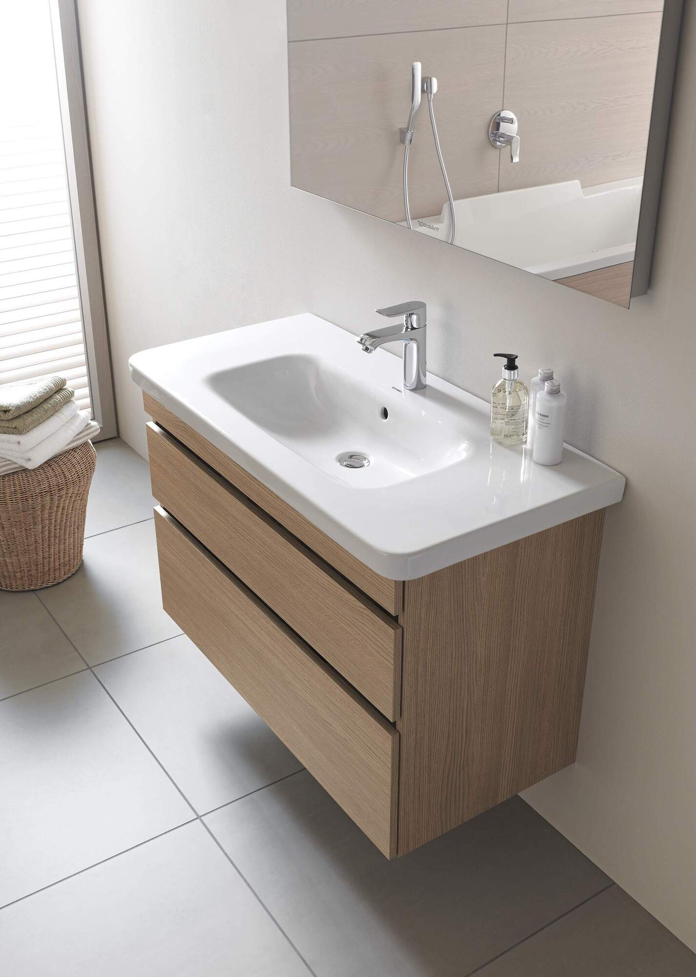 DS649501818 Тумбочка подвесная DuraStyle #DS6495 1130 x 448 мм Белый матовый, декор Duravit - Вид №3