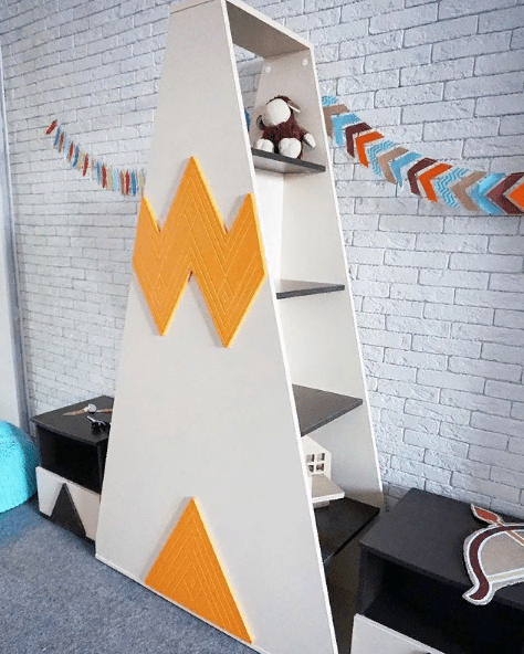 Детский стеллаж-вигвам "Апачи" МАНДАРИН АПАЧИ 178641 Оранжевый;молочный Santreyd  - Вид №4