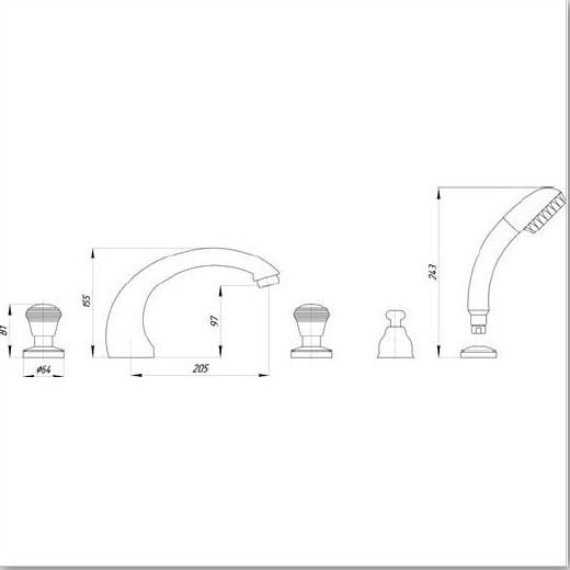 Смеситель MIGLIORE Axo Swarovski ML.AXO-680F.CRDO для ванны/душа - хром/золото  - Вид №4