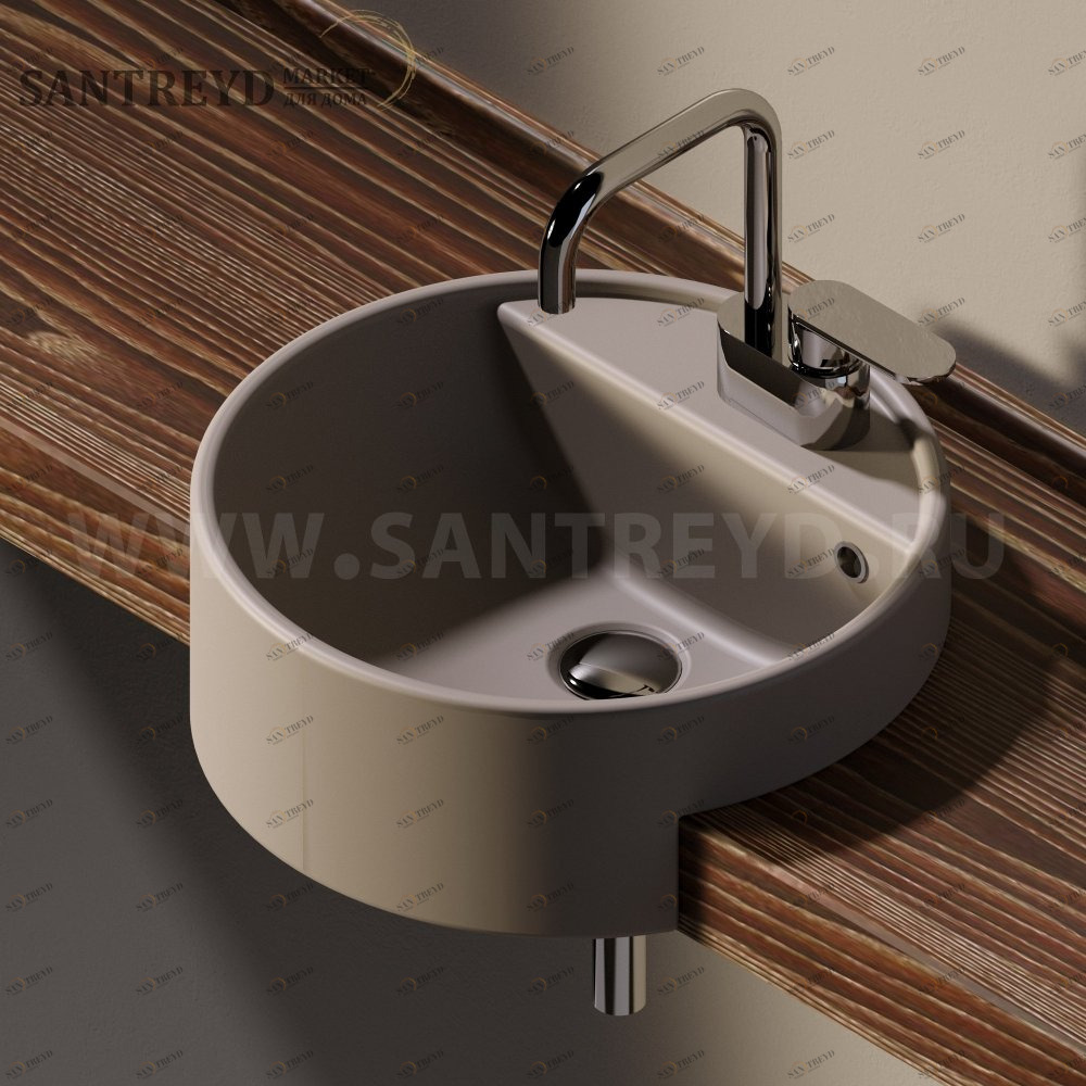 5054-42.1019 Полувстраиваемая раковина консольная 50 см бежевая Flaminia Twin Ceramica Flaminia 5054421019