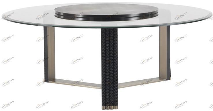 Gianfranco Ferré Home Круглый стол из стекла и металла с ленивой сьюзан Glasgow sun-id-1467310