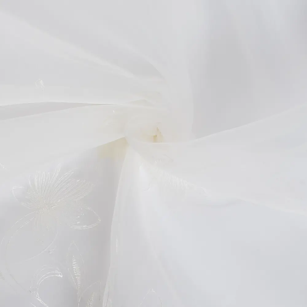 Тюль 1 п/м «Цветы» вышивка 280 см цвет молочный 81967119 STLM-2184431 GARDEN 