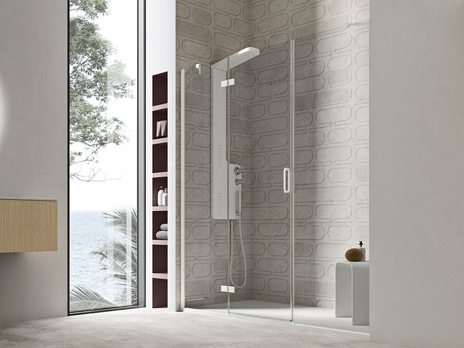 Стеклянная ниша душевая кабина с распашной дверью Gruppo Geromin Baly ARCH-00121843