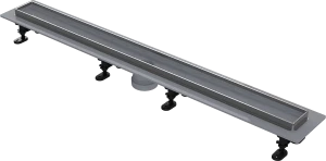 Водоотводящий желоб с порогами из нержавеющей стали для перфорированной решетки или решетки под кладку плитки, без гидрозатвора