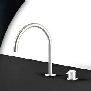 Смеситель для раковины глянцевая сталь с белой ручкой Toki Radomonte TKI32LCIL21