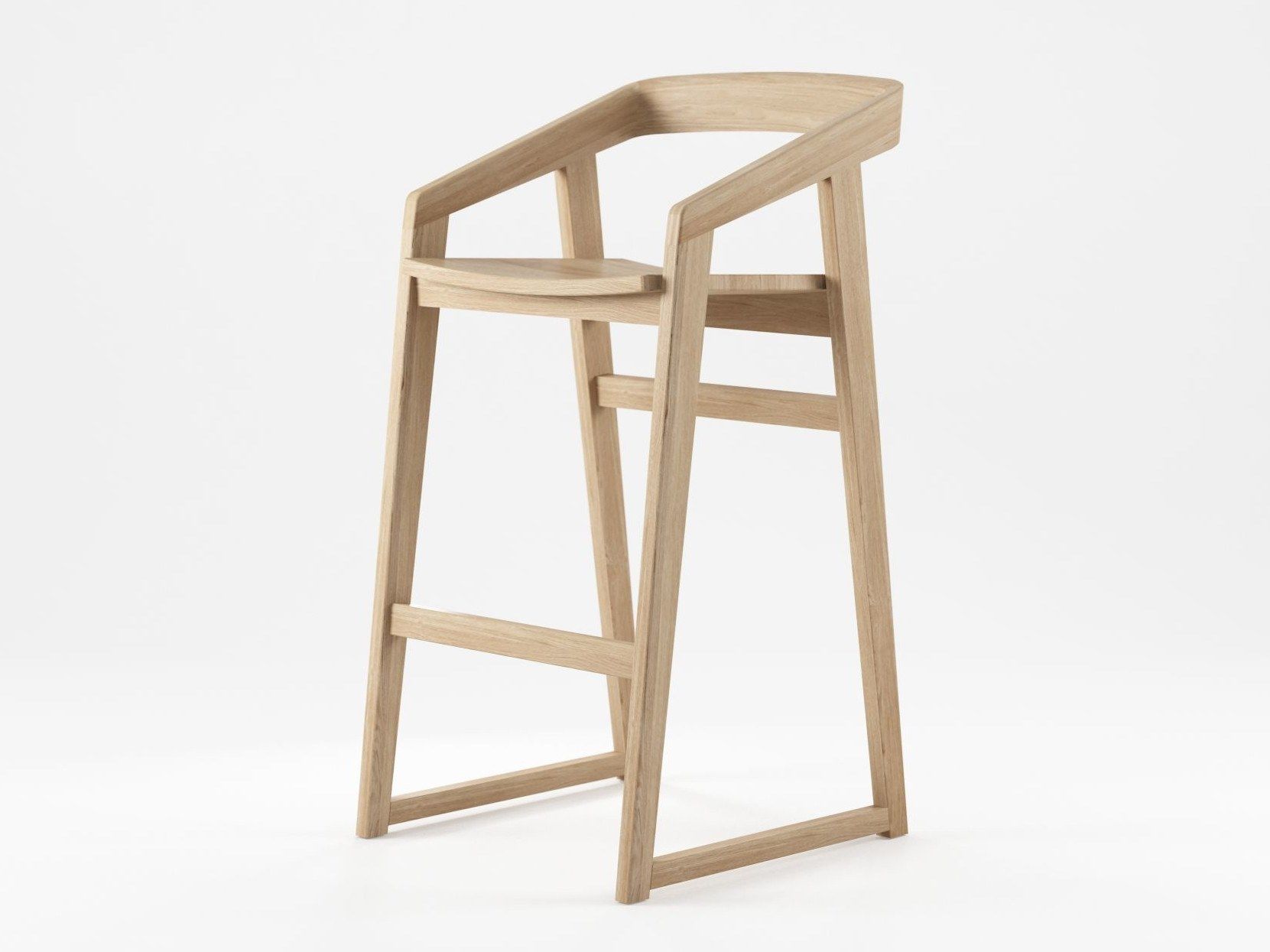 Твердый деревянный барный стул с подставкой для ног KARPENTER Experience ARCH-00141357 - Вид №4