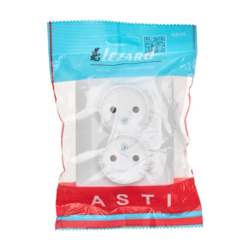 Розетка двойная встраиваемая Lezard Asti без заземления цвет белый STLM-2067784 - Вид №3