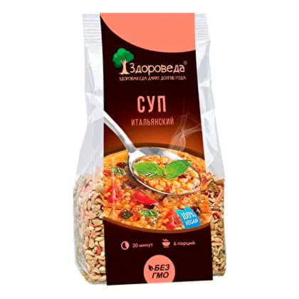 Суп Итальянский с красной чечевицей и макароны Здороведа 250 г Santreyd 13071