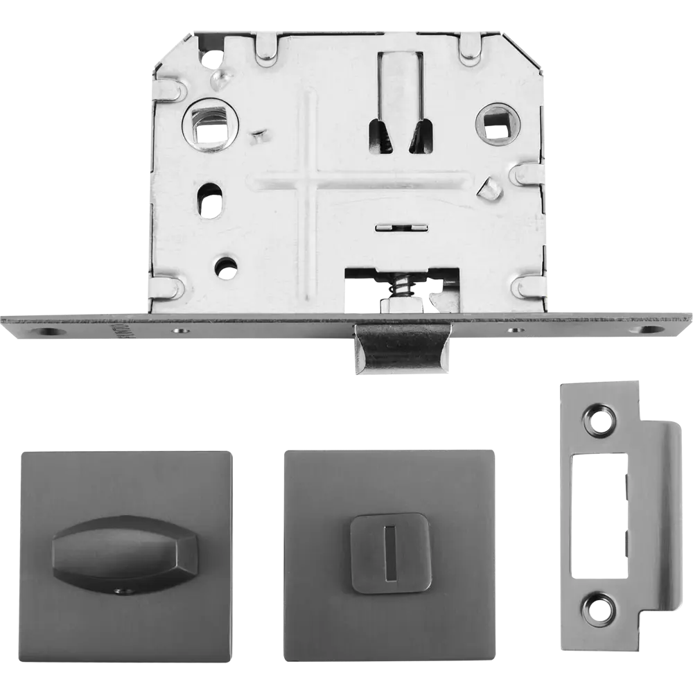 Дверные ручки Punto Cosmo с запиранием комплект цвет графит STLM-2171859 - Вид №2