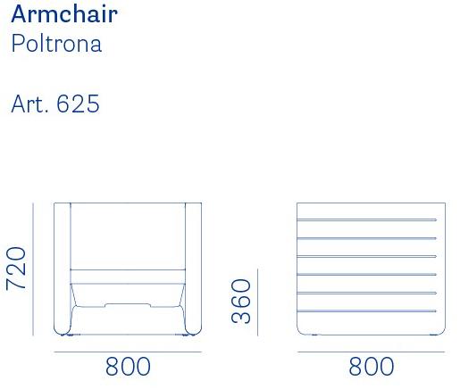 Pedrali Садовое кресло из мягкой ткани со съемным чехлом Sunset 625 - Вид №11