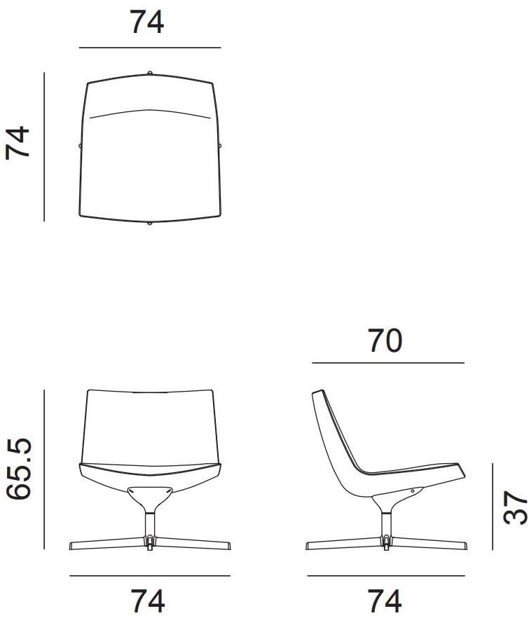 arper Кресло поворотное с 4-мя спицами Catifa 60 2139 - 2140 - Вид №5