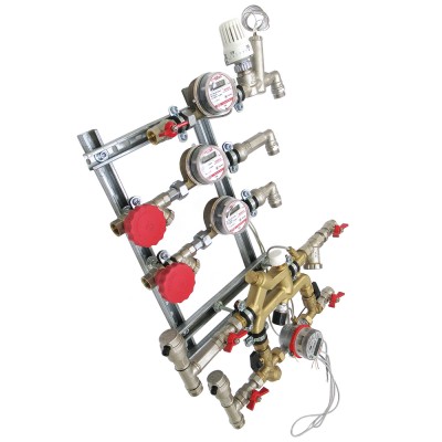 VT.NM.GPR.00.0.0 Квартирная станция для систем отопления и водоснабжения с рециркуляцией ГВС и перепускным клапаном Valtec Без счетчиков  - Вид №3