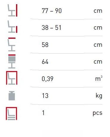 LD Seating Регулируемое по высоте вращающееся офисное кресло из ткани с 4 спицами Flexi P-ra,f60-n6 - Вид №5