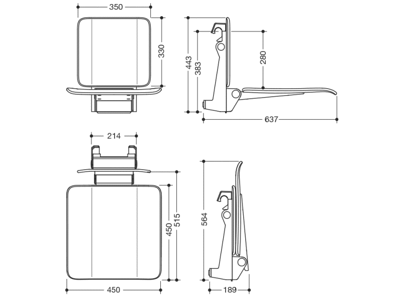 900.51.10860 подвесное сиденье HEWI System 900 - Вид №5